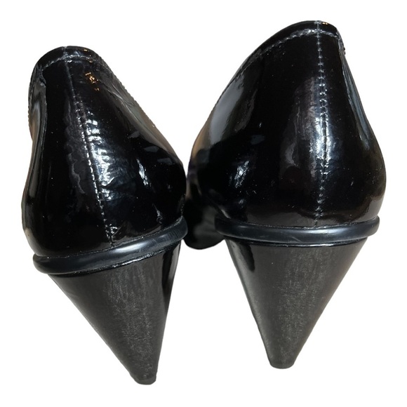 Geox peep toe cone heel patent leather heels size 39 - Picture 7 of 11